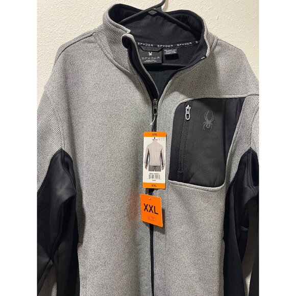 Spyder Men's Relaxed Fit Full Zip Jacket, XXL, Gray, New - Picture 8 of 14